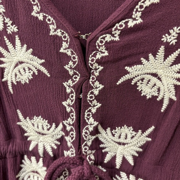Purple embroidered high-low boho dress, large - Picture 5 of 9